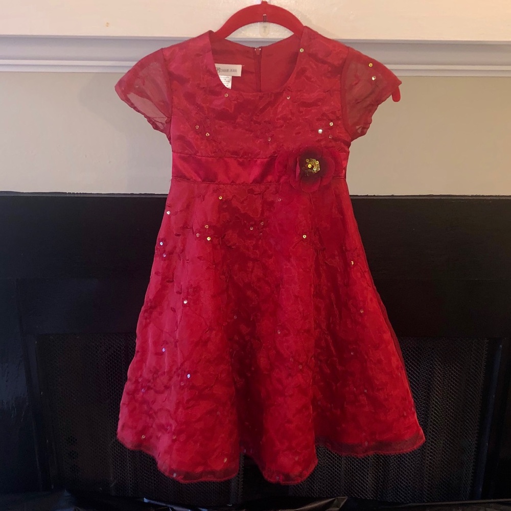 Bonnie Jean Red w/ sequins dress Size 8